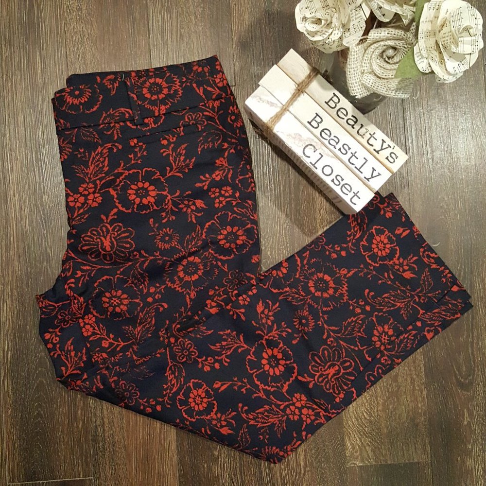 Loft Marisa The Riviera Floral Crop Ankle Pant 8P